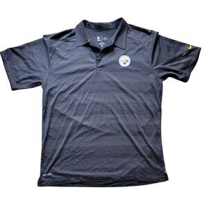Pittsburgh Steelers Nike Dri Fit On field Polo Large NFL Logo Swoosh Striped